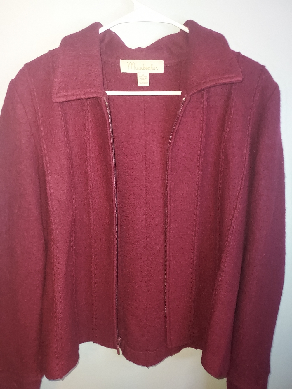 Women's Zip Front Rich Pink Sweater Jacket